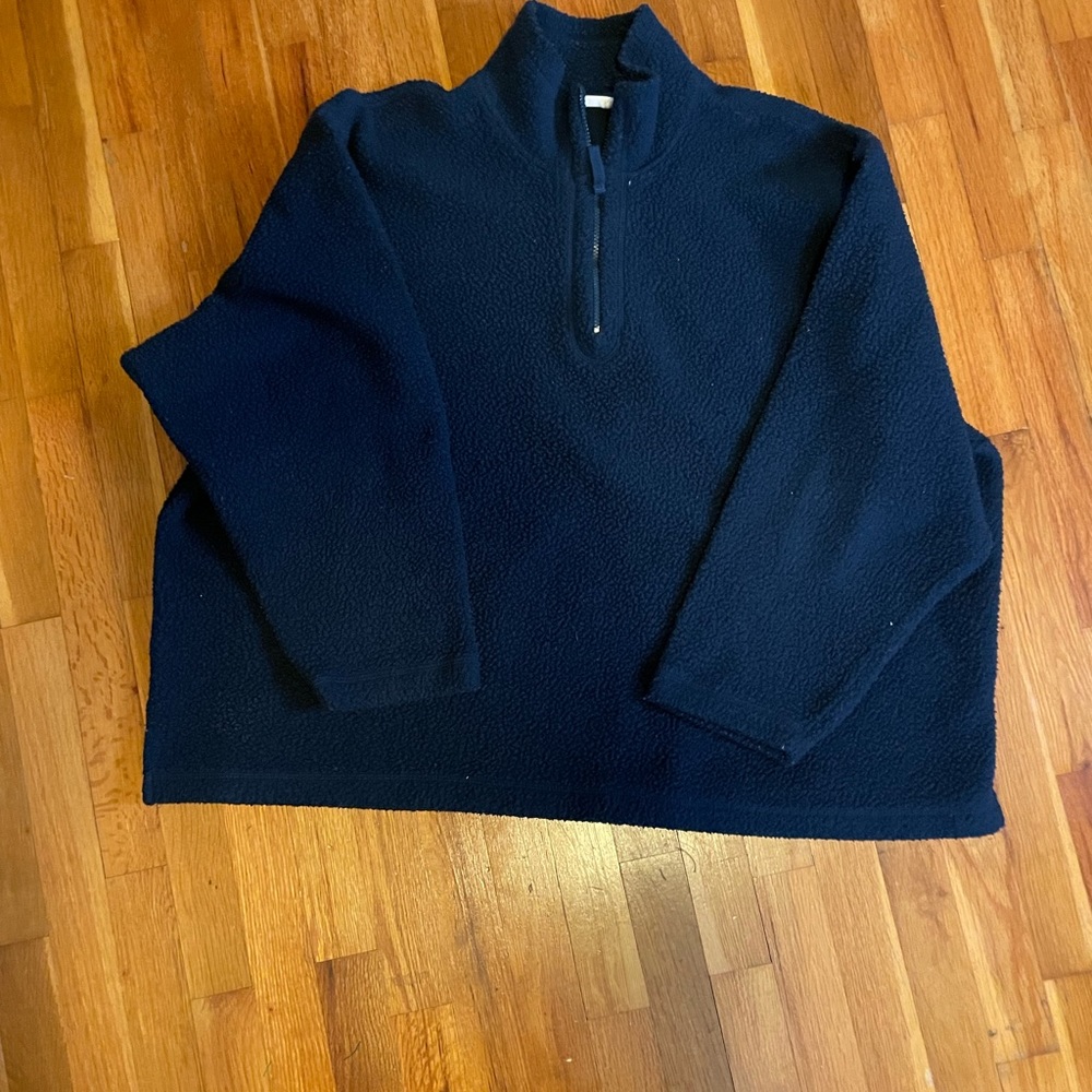 3X Navy Textured Sweater